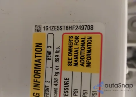 2017 Chevrolet Malibu 1Lt из США, поврежденный, VIN 1G1ZE5ST6HF249708